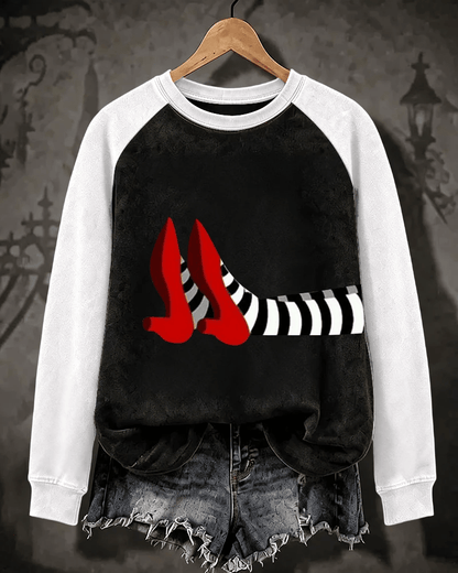 Women’s Halloween-Printed Casual Crew-Neck Sweatshirt