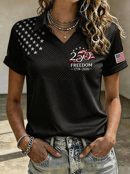 Women'S Independence Day Print Short-Sleeve Top
