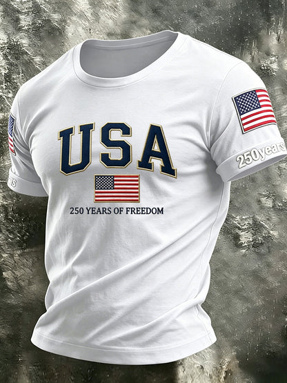 Men'S America Flag Printed Casual T-Shirt