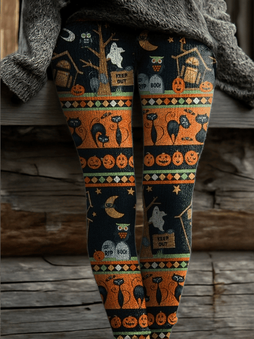 Women's Retro Halloween Print Leggings