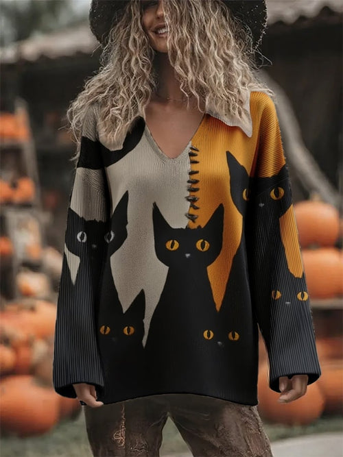 Women's Halloween Print Casual Shirt