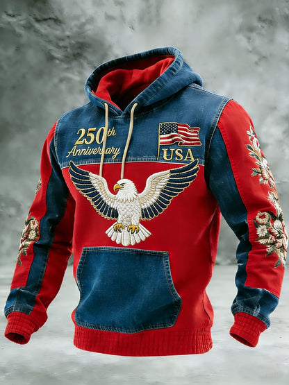 Men's Casual American 250th Anniversary Print Sweatshirt