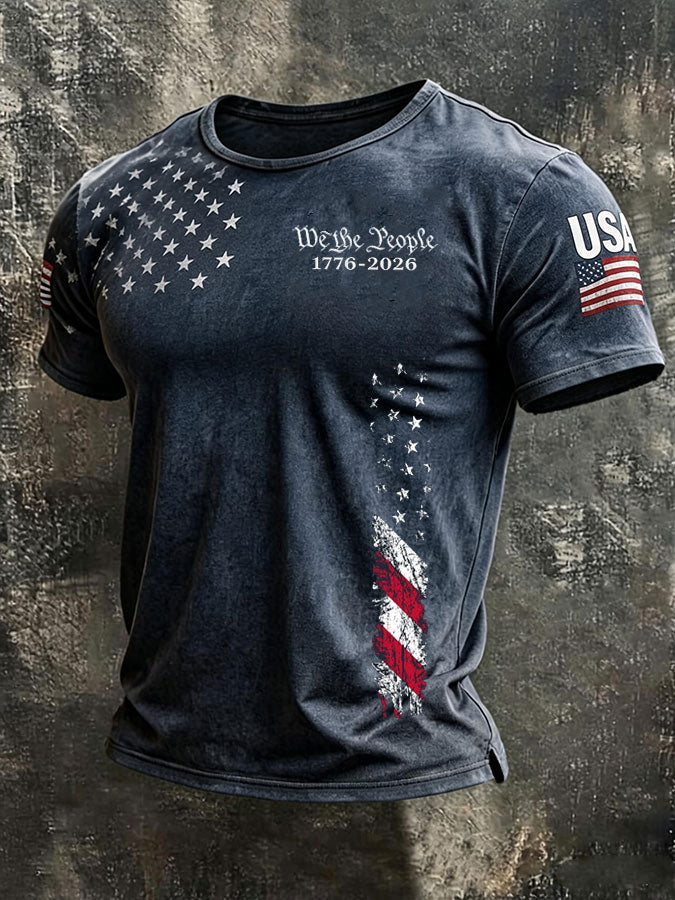 🔥Buy 3 Get 10% Off🔥Men's American Flag Printed Casual T-shirt