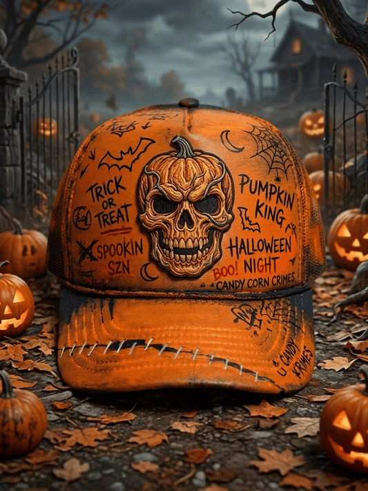 Unisex Halloween Skull Art Print Hat