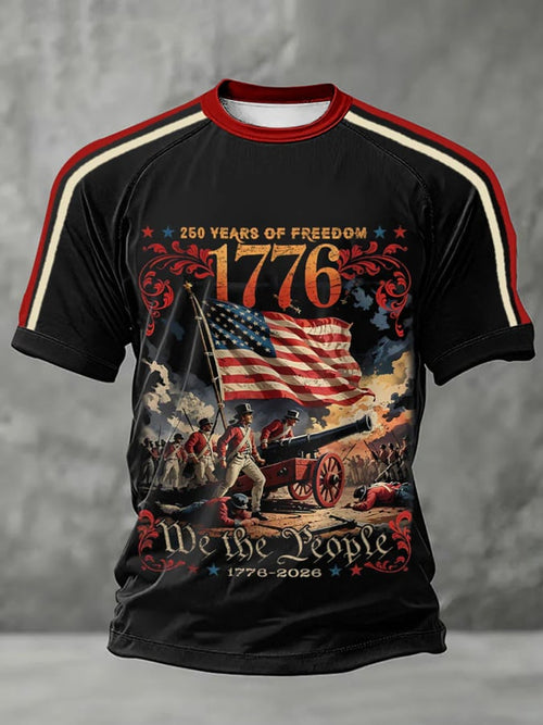 Men's Retro USA 250th Anniversary Print T-Shirt
