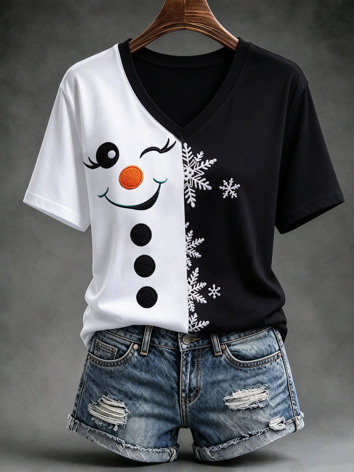 Women's Festive V-Neck Top