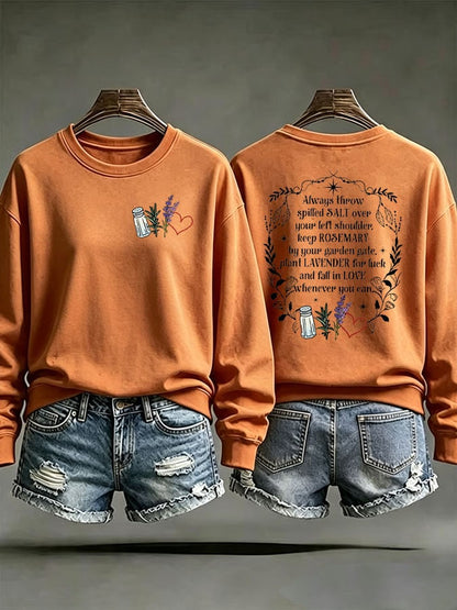 Women's Casual Printed Long-Sleeve Sweatshirt