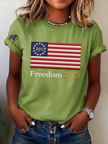 Retro 250th Anniversary 250 Freedom Print T-Shirt