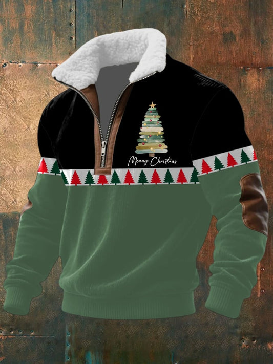 Men's Merry Christmas Christmas Tree Print Casual Sweatshirt