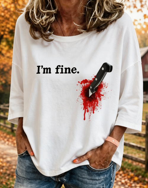 Women's Halloween Bloodstains Three-quarter sleeves Top