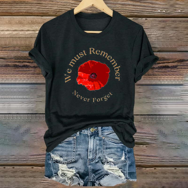 Women's "Red Friday" Poppy Commemorative Crew-Neck T-Shirt