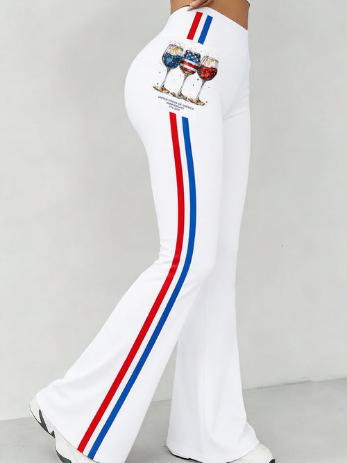 Women's American Flag 250th Printed High-Stretch Leggings
