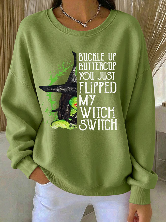 Women's Halloween witch print casual sportswear