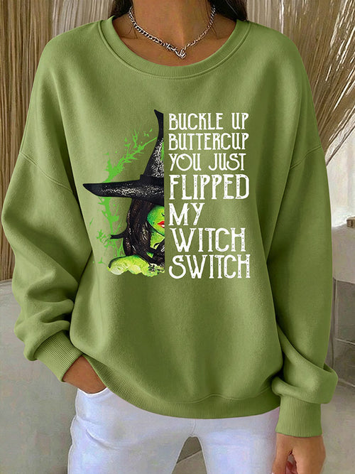 Women's Halloween witch print casual sportswear