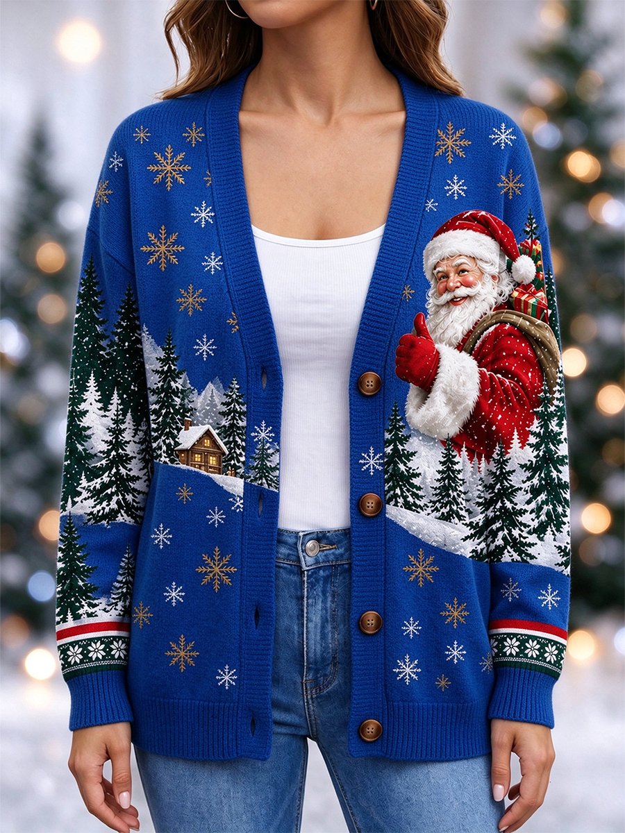 Women's Casual Christmas Cardigan