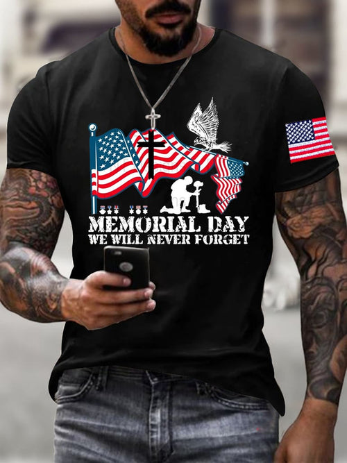 Men's Memorial Day Print Casual T-Shirt