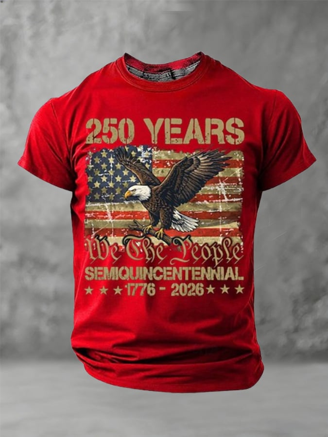Men's American 250th Anniversary Printed Casual T-Shirt