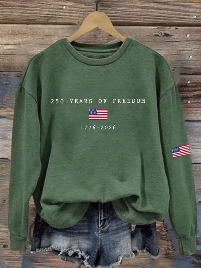 Women's America Flag Print Sweatshirt