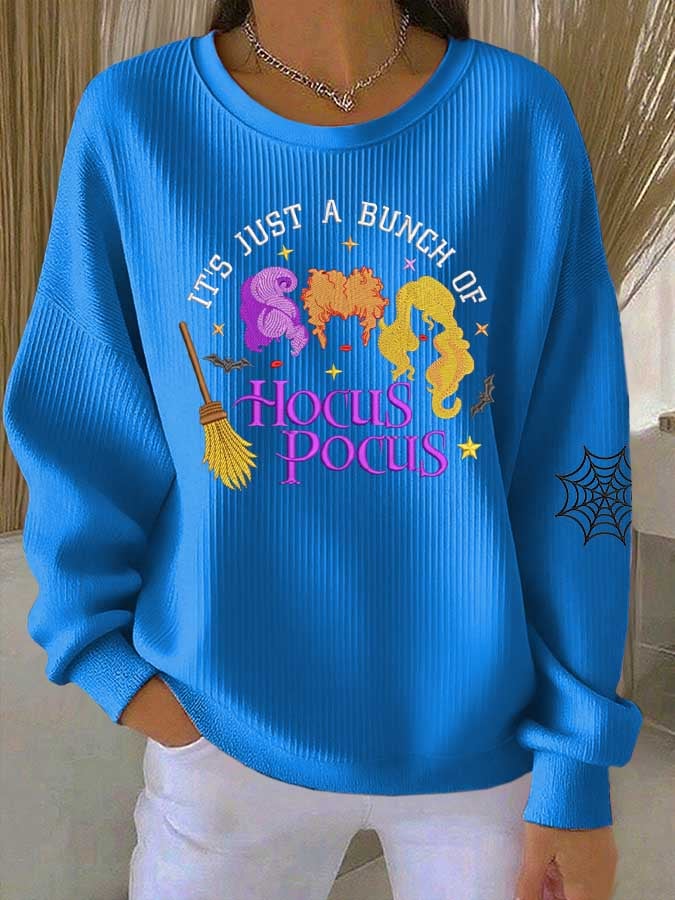 Women's "A Group of Witch Sisters" Halloween Print Casual Crew Neck Top