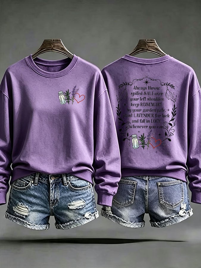 Women's Casual Printed Long-Sleeve Sweatshirt