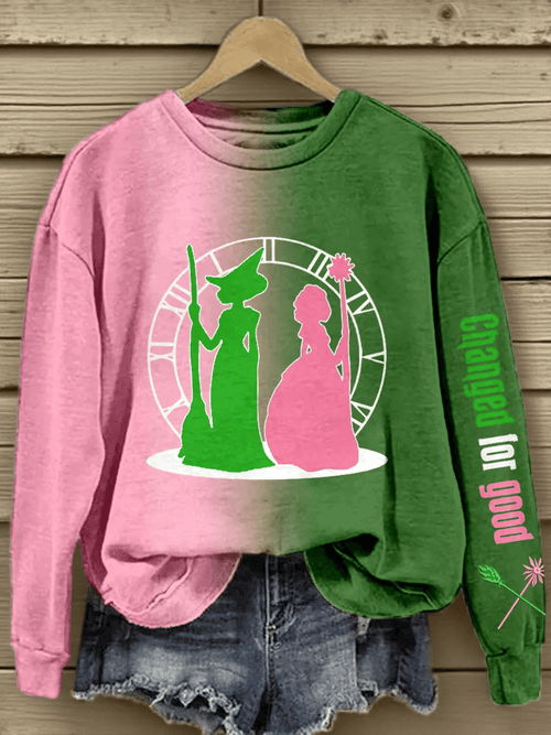 Women's Halloween Witch  Print Sweatshirt
