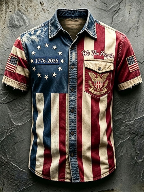 🔥Buy 3 Get 10% Off🔥Men'S 250Th Anniversary National Print  Shirt
