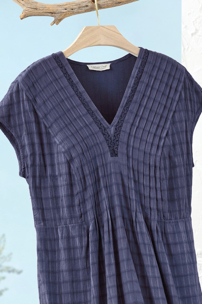 Maya Pintucked Midi Dress