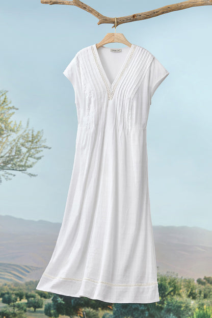 Maya Pintucked Midi Dress