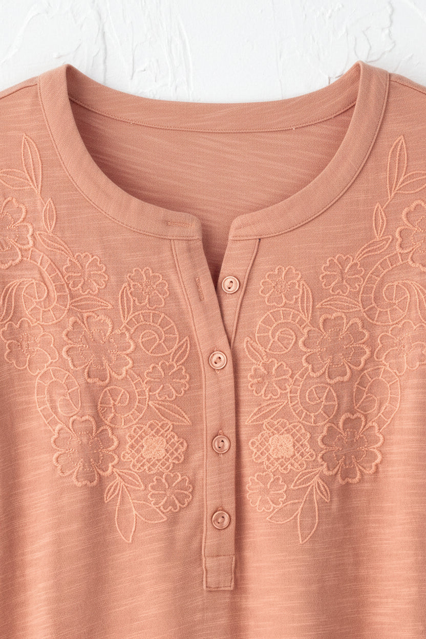 Open Mind Eyelet Henley