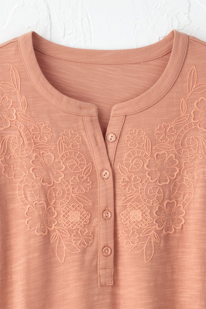 Open Mind Eyelet Henley