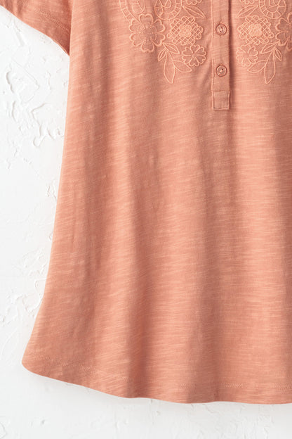 Open Mind Eyelet Henley
