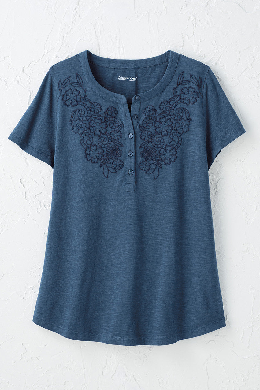 Open Mind Eyelet Henley