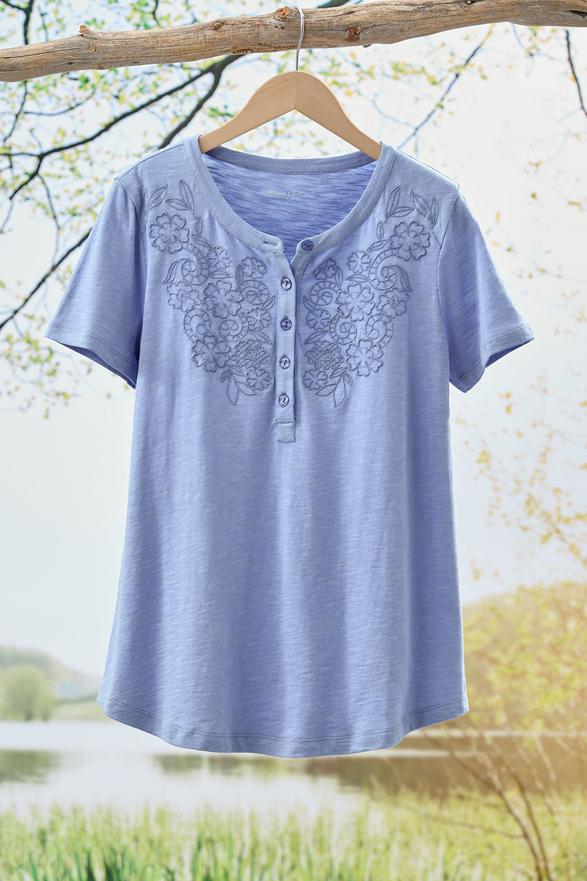 Open Mind Eyelet Henley