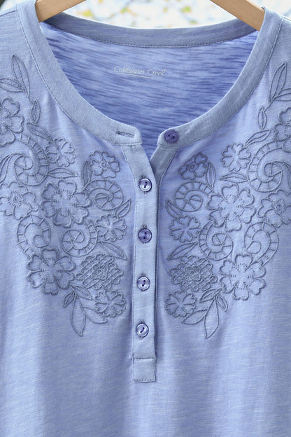 Open Mind Eyelet Henley