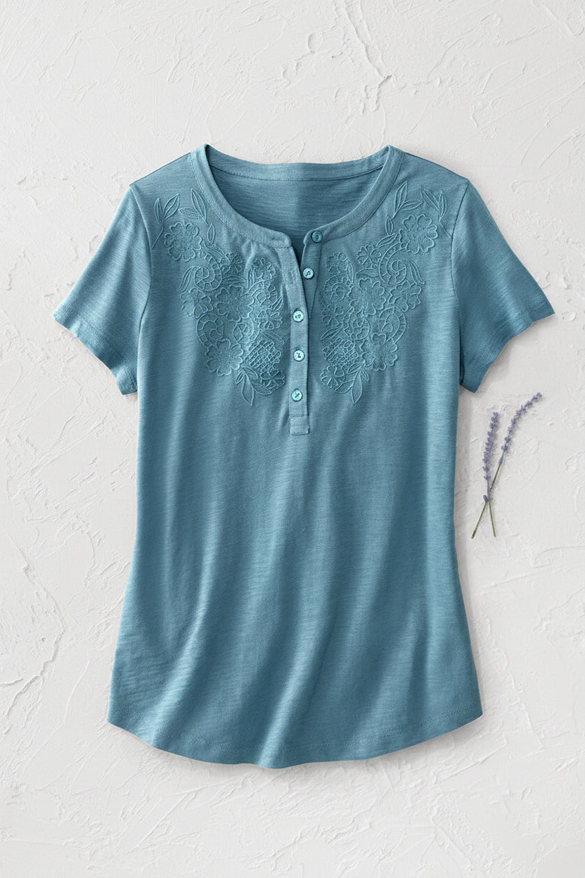 Open Mind Eyelet Henley