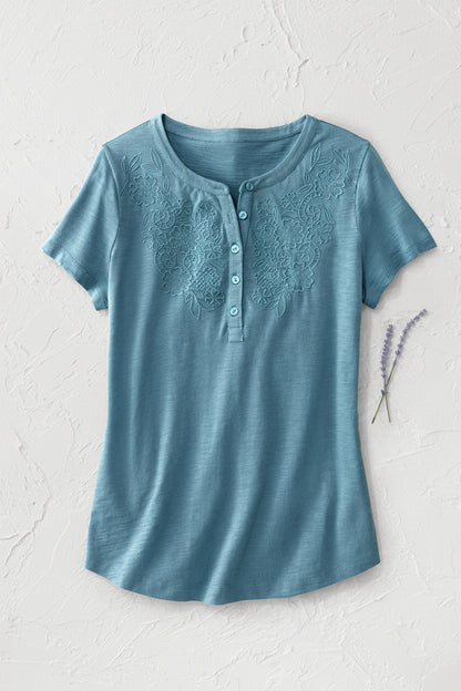 Open Mind Eyelet Henley