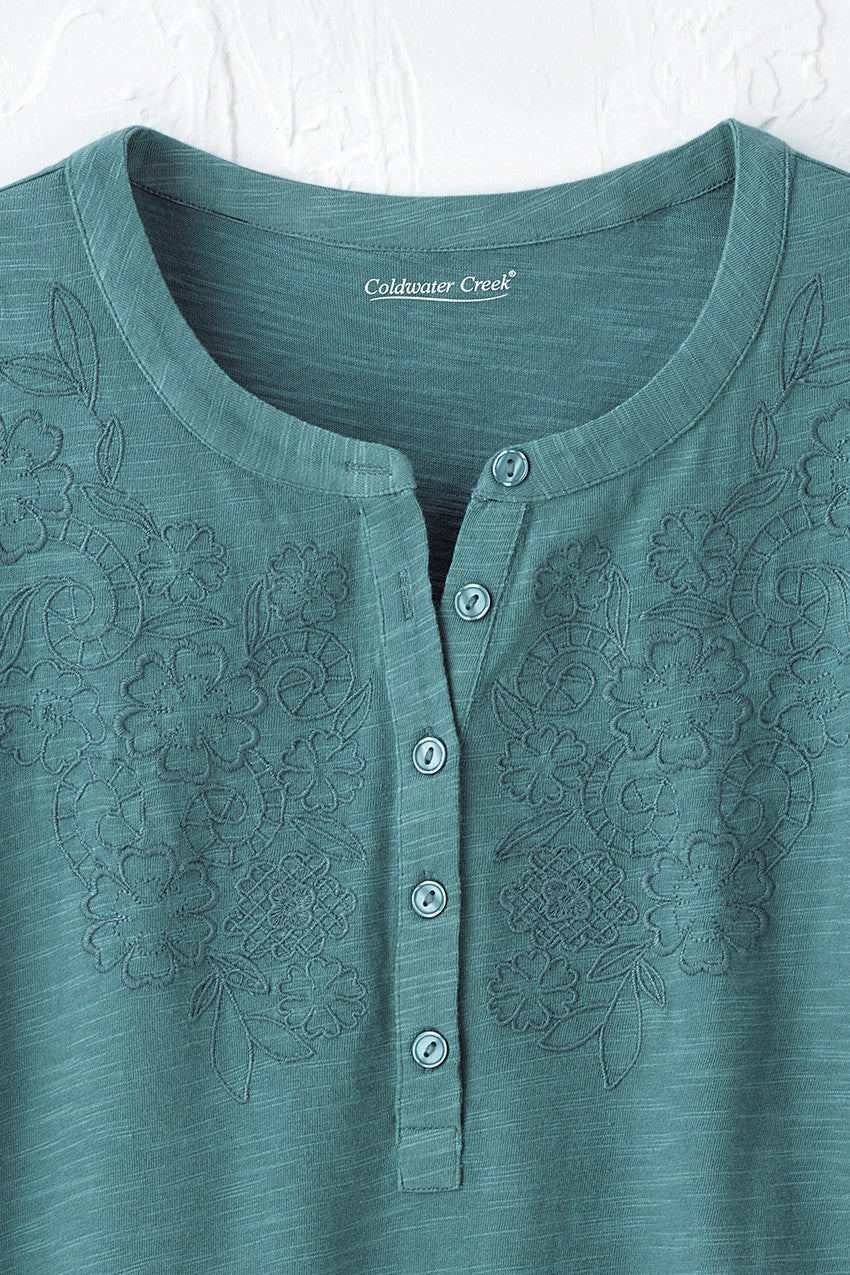 Open Mind Eyelet Henley