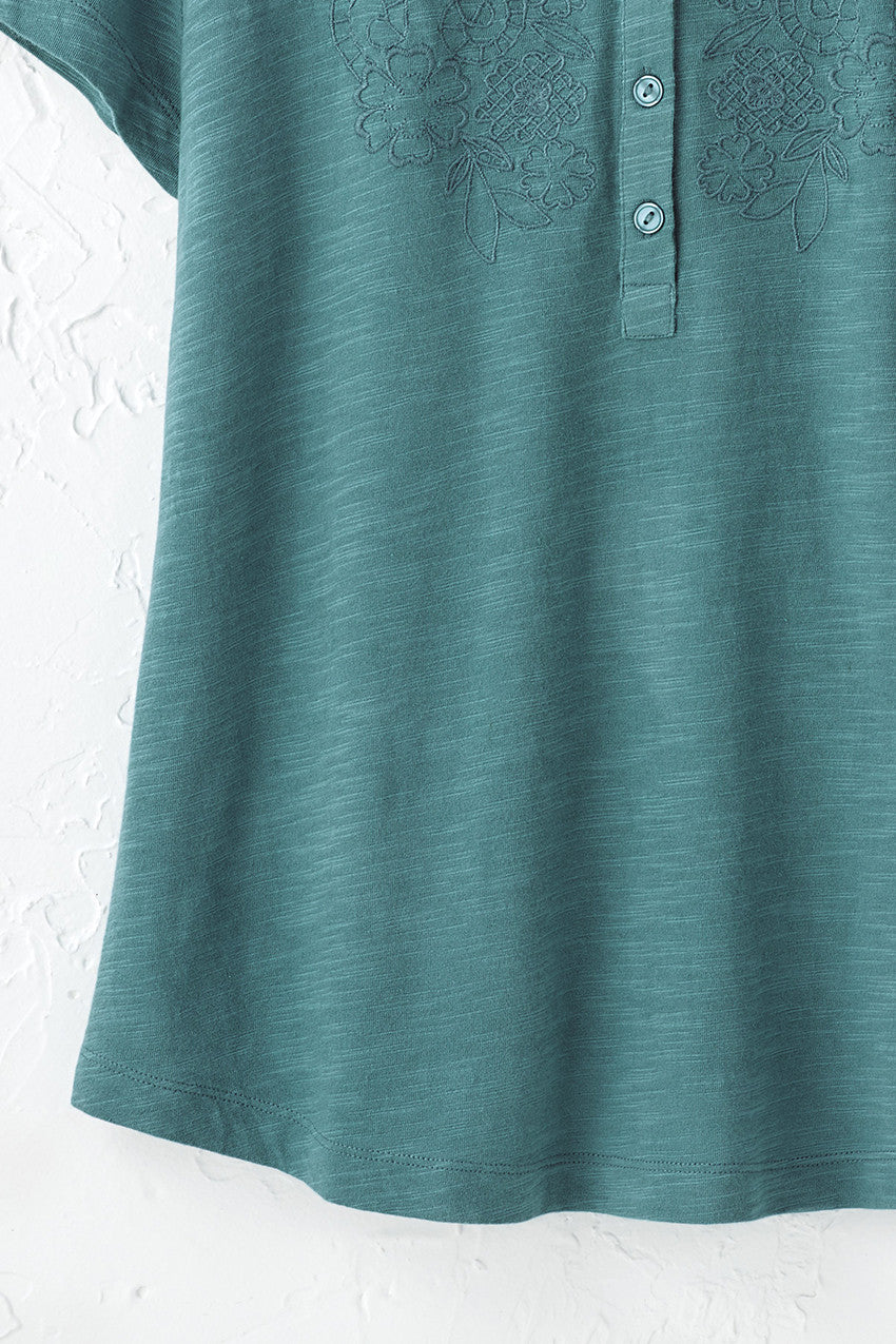 Open Mind Eyelet Henley