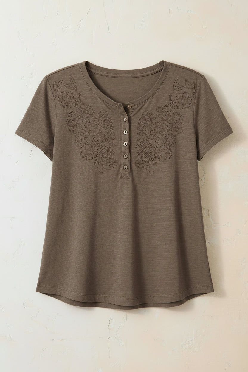 Open Mind Eyelet Henley