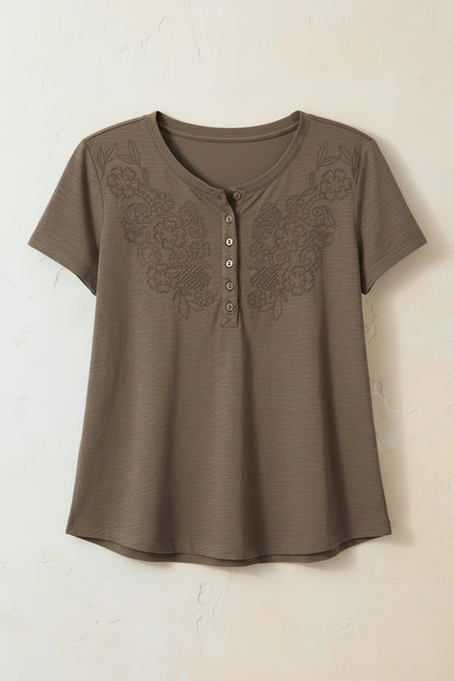 Open Mind Eyelet Henley