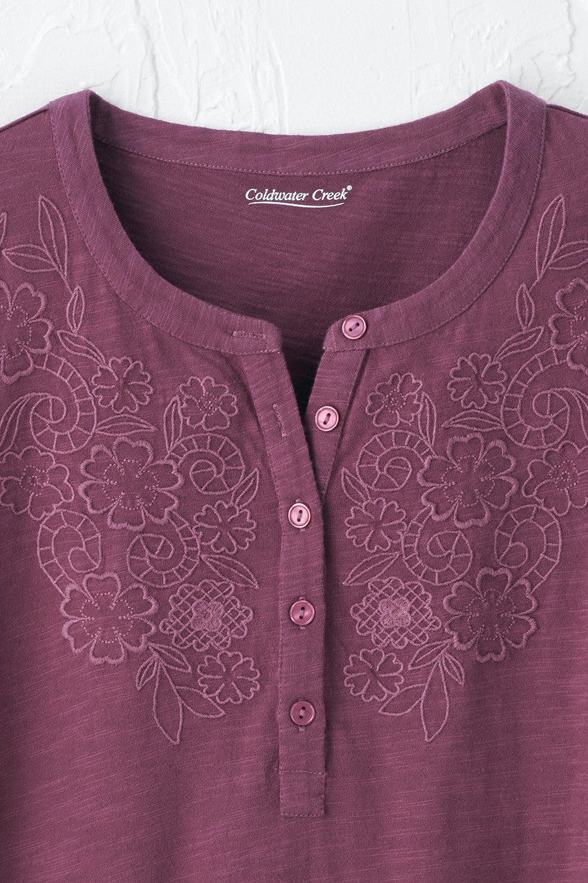 Open Mind Eyelet Henley