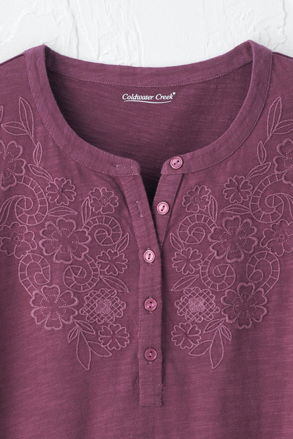 Open Mind Eyelet Henley