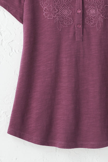 Open Mind Eyelet Henley