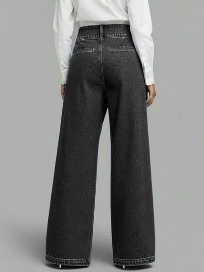 Women's High‑Waisted Relaxed Wide‑Leg Denim Jeans — Everyday Comfort