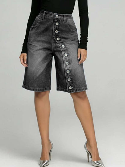 Women's High-waisted Casual Loose Denim Shorts