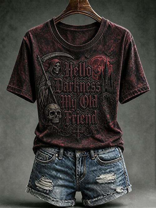 Women's Hello Darkness My Old Friend Print T-shirt