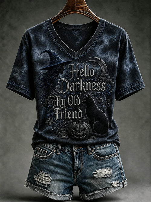 Women's Hello Darkness My Old Friend Print T-shirt
