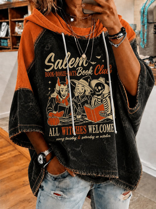 Women's Salem Book Club All Witches Welcome Printed Hoodie