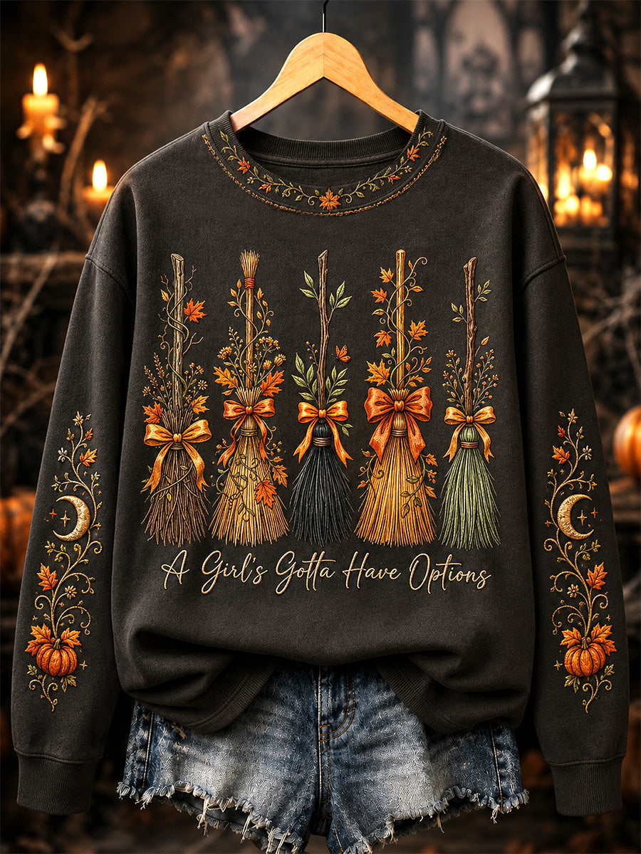 Women's A Girl's Gotta Have Options Print Casual Sweatshirt