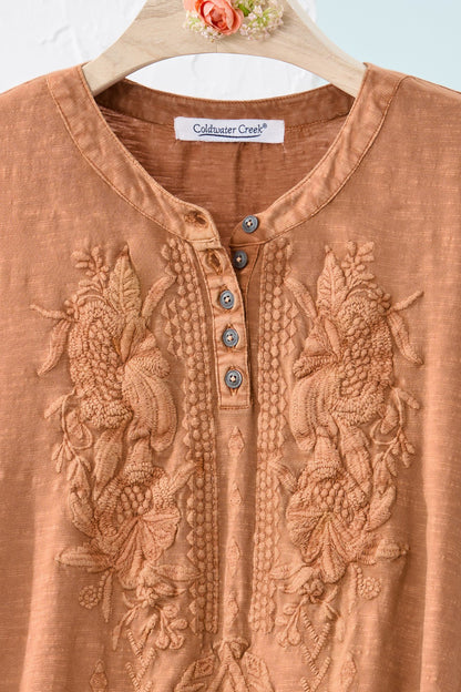 Tonal Embroidered Swing Tee